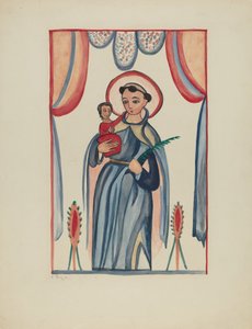Panel fra Altar Piece of San Antonio, ca. 1936. av E. Boyd