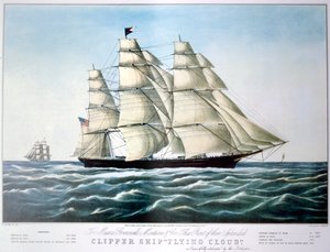 'Clipper Ship Flying Cloud', 1851-1907 av E Brown Jr