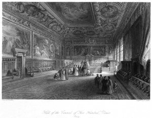 Hall of the Council of Five Hundred, Venezia, Italia, 1800-tallet.