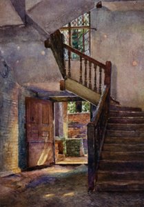 Eton: Interiør i det gamle brygghuset (farge litho)