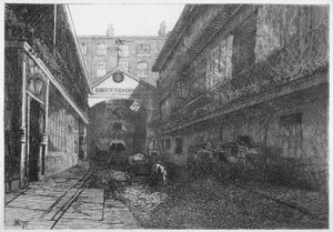 The Green Dragon Inn, Bishopsgate, City of London, 1871 av E Edwards