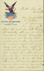 Brev signert E.G. Black, Benton Barracks, Mo., til foreldrene, søsteren og brødrene, 28. mars 1862 av E. G. Black