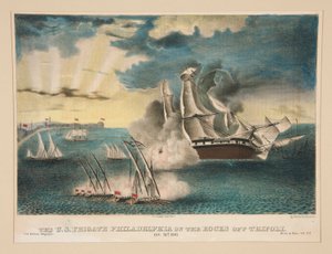 U.S. Fregate Philadelphia on the rocks off Tripoli (Fra U.S. Military Magazine Army and Navy, Vol. II) av E. J. Pinkerton