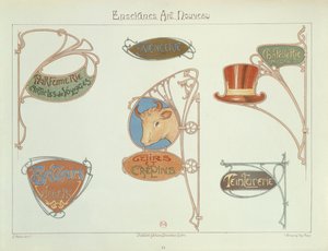 Butikkskilt i jugendstil, 1903 av E. Mulier