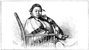 Kvinne med bundne føtter, Kina, 1800-tallet av Etienne Antoine Eugene Ronjat