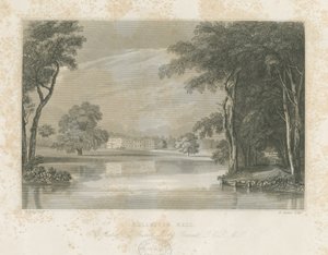 Rolleston Hall: linjegravering, nd [c 1840] av E Stalker