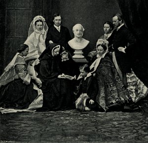 En kongelig familiegruppe, 10. mars 1863, c1897.