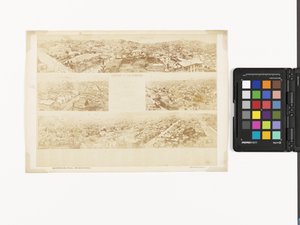 Nøkkel til Panorama of San Francisco, fra California Street Hill av Eadweard Muybridge