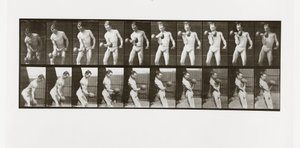 Mann som løfter en manual, plate 324 fra Animal Locomotion, 1887 av Eadweard Muybridge