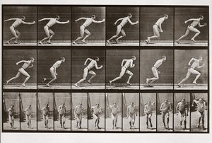 Mann som løper, plate 59 fra Animal Locomotion, 1887 av Eadweard Muybridge