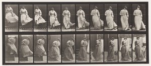 Plate 142. Nedstigende trapper, fanget snuskjole, 1885 av Eadweard Muybridge