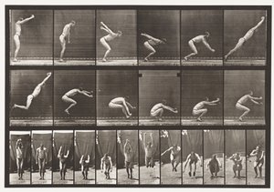 Plate 163. Hopping; Stående breddehopp, 1872-1885 av Eadweard Muybridge