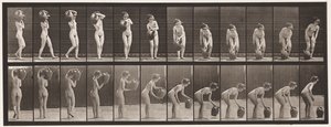 Tallerken 235. Snuing og fjerning av vannkrukke fra skulder til bakke, 1872-1885 av Eadweard Muybridge