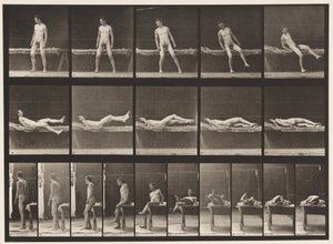 Plate 259. Ligger på en sofa og snur seg på siden, 1885 av Eadweard Muybridge