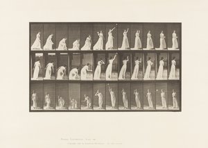 Plate 305. Plukke opp en ball og kaste den, 1885 av Eadweard Muybridge