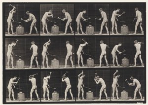 Plate 374. Smeder, to modeller, hamring på ambolt av Eadweard Muybridge