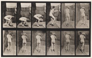 Plate 397. Løfting 75-lb. Stein på skulderen, 1872-1885 av Eadweard Muybridge