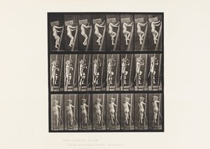 Plate 405. Bærende hånd av murstein opp en stige, 1872-1885 av Eadweard Muybridge