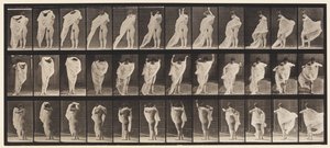 Tallerken 416. Toalett, Ta på kjole av Eadweard Muybridge