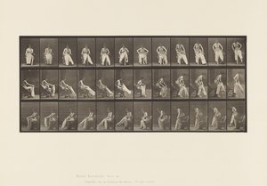 Tallerken 420.Toalett; Å reise seg fra stolen og ta på seg klær, 1885 av Eadweard Muybridge