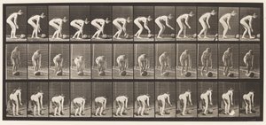 Plate 442. Bøye seg ned og rulle en stein på bakken av Eadweard Muybridge