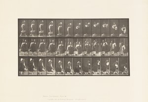 Tallerken 460. Bærekrukke på skulderen og kurv i hånden,, 1885 av Eadweard Muybridge