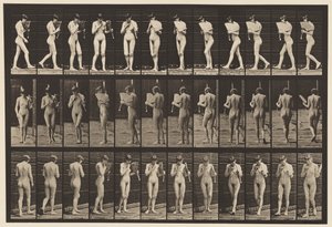 Plate 46. Gå, flørte en vifte og snu av Eadweard Muybridge