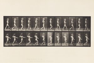 Plate 540.A, Bue Ben; Gutt; B, Spinal karies; Jente som går, 1885 av Eadweard Muybridge