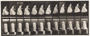 Plate 95. Ascending Stairs, A Basin in Hands, 1885 av Eadweard Muybridge