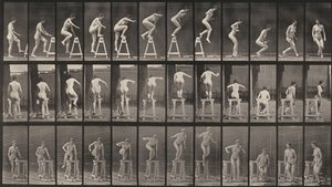 Tavle nummer 171. Stige opp på en bukk, hoppe ned og snu seg av Eadweard Muybridge
