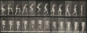 Tallerken nummer 180. Tråkke på og over en stol av Eadweard Muybridge