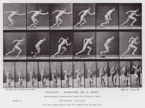 The Human Figure in Motion: Atlet, starter på et løp (s/hvitt-bilde) av Eadweard Muybridge