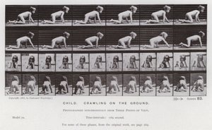 Den menneskelige figuren i bevegelse: Barn som kryper på bakken av Eadweard Muybridge