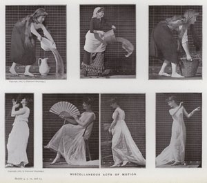 The Human Figure in Motion: Diverse bevegelseshandlinger (s/hvitt-bilde) av Eadweard Muybridge