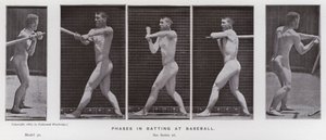 The Human Figure in Motion: Faser i batting på baseball (s/hv-bilde) av Eadweard Muybridge