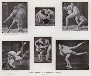 Den menneskelige figuren i bevegelse: Noen faser i en brytekamp av Eadweard Muybridge