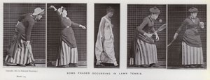 Den menneskelige figuren i bevegelse: Noen faser som oppstår i plentennis (s/hvitt-bilde) av Eadweard Muybridge