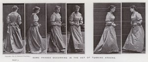 Den menneskelige figuren i bevegelse: Noen faser som oppstår i det å snu (s/hv-bilde) av Eadweard Muybridge