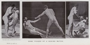 The Human Figure in Motion: Noen faser av en boksekamp (s/hvitt-bilde) av Eadweard Muybridge