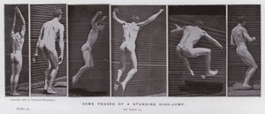 Den menneskelige figuren i bevegelse: Noen faser av et stående høydehopp av Eadweard Muybridge