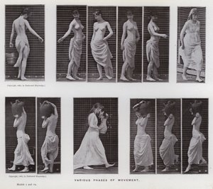 Den menneskelige figuren i bevegelse: Ulike faser av bevegelse (s/hvitt-bilde) av Eadweard Muybridge