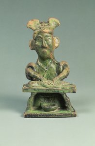 Figur av en fiskehandler, gravartefakt, østlige Han-dynastiet, 25-220 (keramikk)