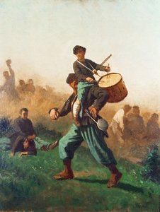 En studie for The Wounded Drummer Boy av Eastman Johnson