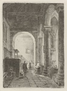 Interiør i en kirke av Eberhard Cornelis Rahms