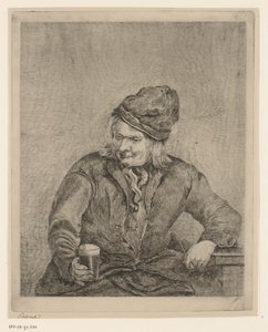 Gammel mann med glass og pipe i hånden av Eberhard Cornelis Rahms