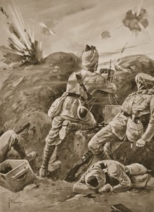 Sepoy Khudadad arbeidet med et maskingevær etter at resten av våpenavdelingen hadde blitt drept av Edgar Alfred Holloway