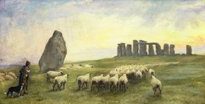 Returning Home, Stonehenge, Wiltshire, 1891 av Edgar Barclay