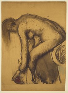 Etter badet (kvinne som tørker føttene sine) av Edgar Degas