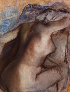 Etter badet tørker kvinnen seg av Edgar Degas