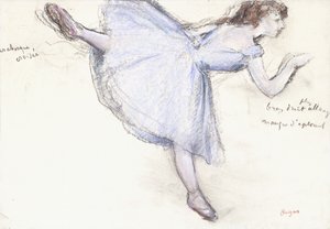 Arabesque-danser i profilvisning, 1885-90 av Edgar Degas